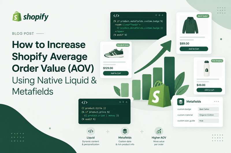 How to Increase Shopify Average Order Value (AOV) Using Native Liquid & Metafields